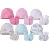 3 Sets Baby  Girls Cap and Mittens
