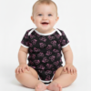 Pink Cherry black theme soft Jercy Rompers for Girls Premium Quality