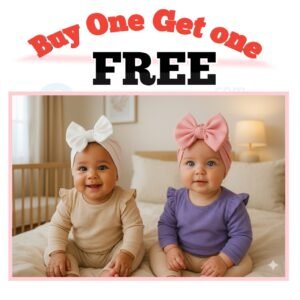 Buy One Get one Free Summer Fabric Turban Cap For Baby Girl