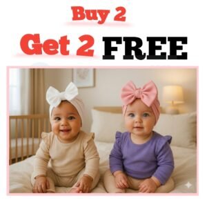 Buy 2 Get 2 Free Summer Fabric Turban Cap For Baby Girl