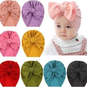 8pcs SummerFabric Turban Cap For Baby Girl