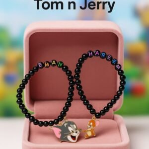 Pair of Tom and Jerry Custom Name Bracelet