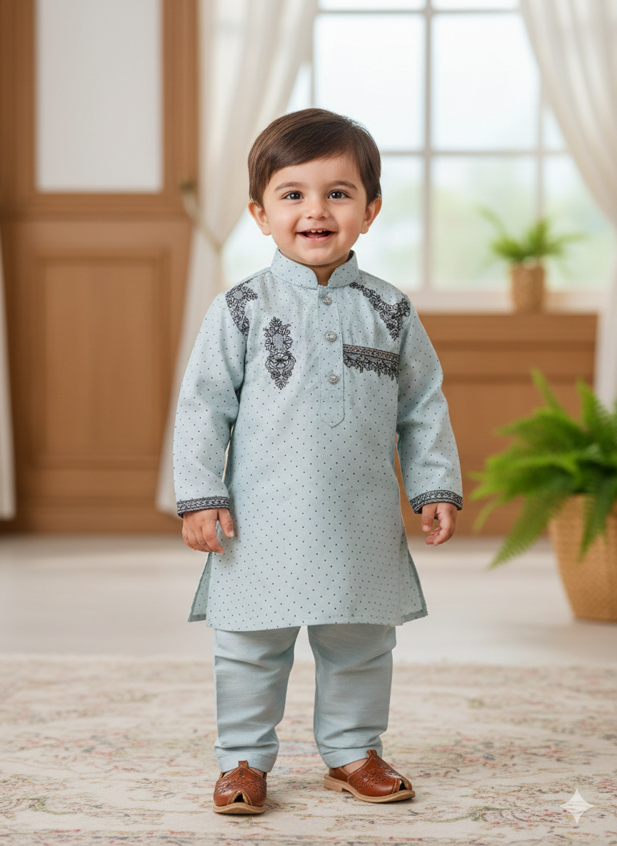 Embroidered Printed Lawn 2-3 years Kameez Shalwar For Baby Boy
