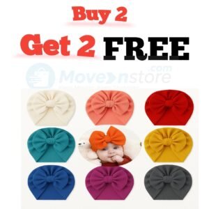 Buy 2 Get 2 Free Premium Quality Summer Turban Cap For Baby Girl